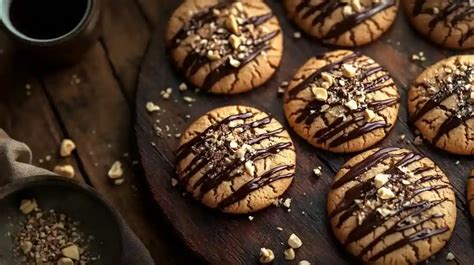 Schoko-Erdmandel-Cookies mit Schokoladendekor