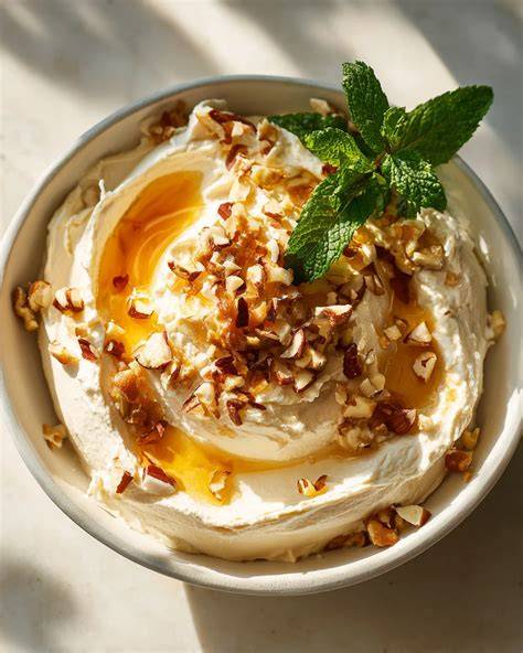 Schoko-Hummus als süßer Dip mit frischem Obst und Nüssen