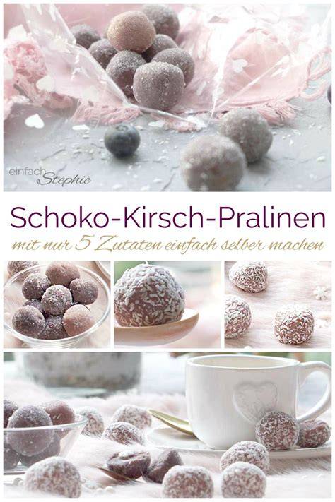 Schoko-Kirsch-Pralinen als Geschenk mit Kokos und bunter Dekoration