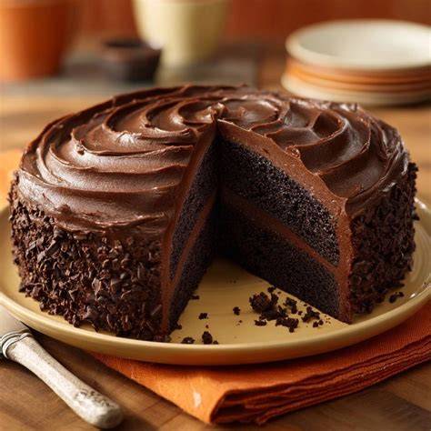 Schoko-Kirsch-Torte angeschnitten mit Schichten und Fondant-Dekor