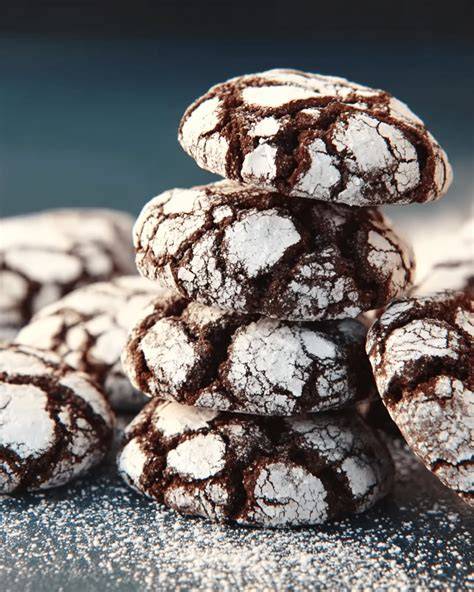 Schoko-Knusper-Kekse mit Puderzucker-Kruste