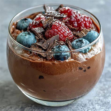 Schoko-Mousse in Förmchen mit Beeren
