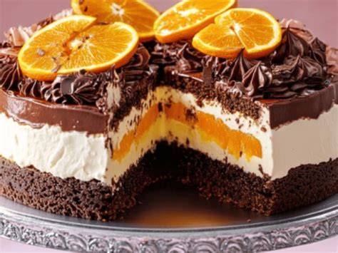 Schoko-Orangen-Torte Zutaten und Zwischenschichten grafisch dargestellt