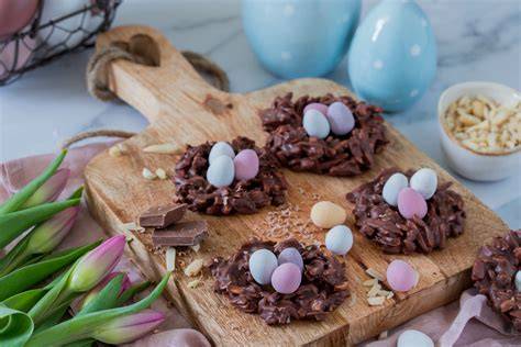 Schoko-Osternester auf dem Osterbuffet