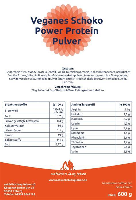 Schoko-Protein-Pulver-Dose und Zutaten