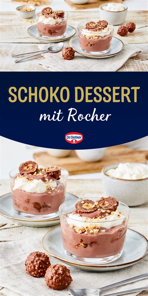 Schokodessert im Glas mit Sahne und Beeren