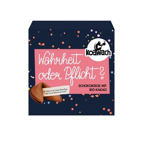 Schokokekse mit Wahrheit oder Pflicht Zettel