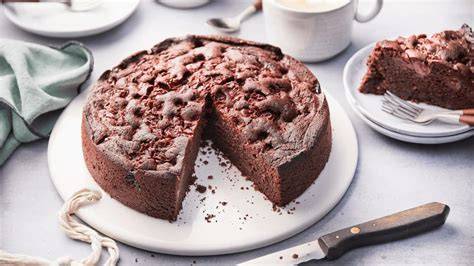 Schokokuchen 20 cm Springform, Anschnitt und Krume