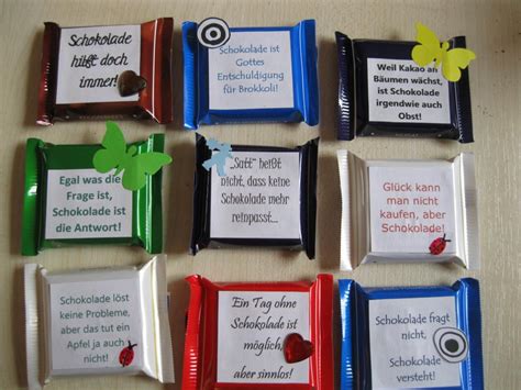 Schokolade als Nervennahrung mit lustigen Sprüchen