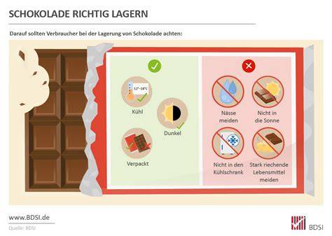 Schokolade richtige Lagerung infografik