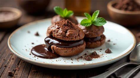 Schokoladen Ganache und Schokoröllchen (Foto)