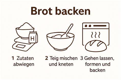 Schokoladen-Blitzkuchen Schritt-für-Schritt Infografik: Vorbereitung, Rühren, Backen, Glasieren