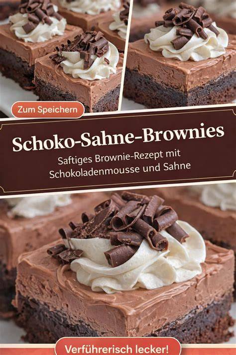 Schokoladen-Brownies mit cremiger Bratapfelsoße angerichtet
