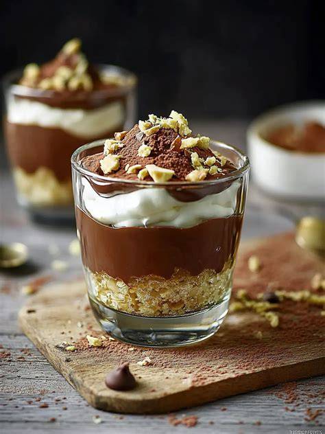 Schokoladen-Cookies-Dessert im Glas