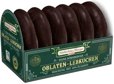 Schokoladen-Lebkuchen auf Oblaten