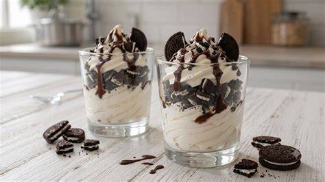 Schokoladen-Schichtdessert mit Oreo-Keksen