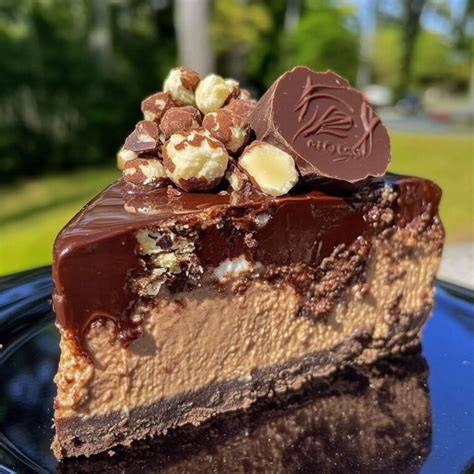 Schokoladenganache über Käsekuchen gießen