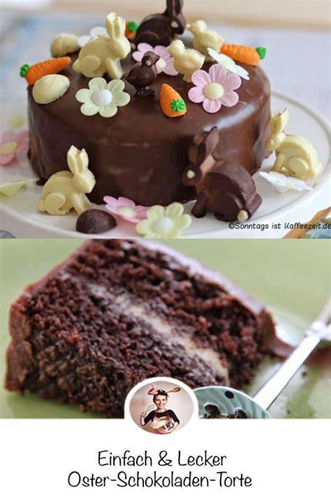 Schokoladenkuchen aus Osterhasen mit Mandelsplitter