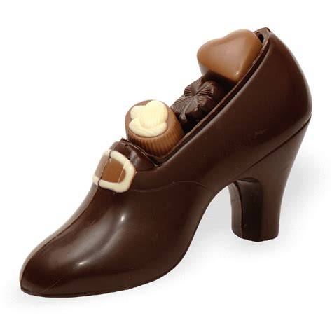 Schokoladenschuh als Geschenk mit Schleife