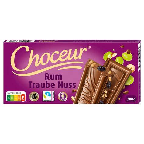 Schokoladentafel mit Rum Traube Nuss Geschmack