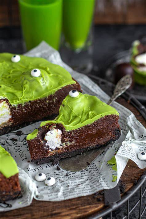 Schokoladentarte mit Slime Monstern