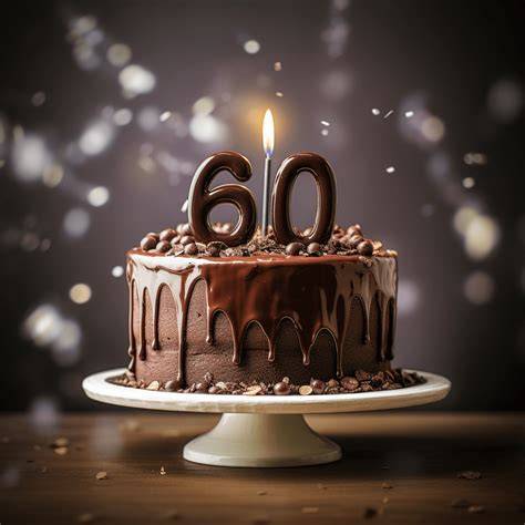 Schokoladentorte zum 60. Geburtstag mit Kerzen