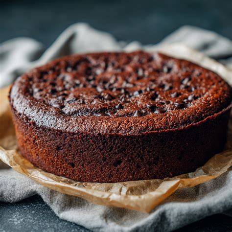 Schokoladiger Tortenboden frisch gebacken, Nahaufnahme auf Kuchengitter