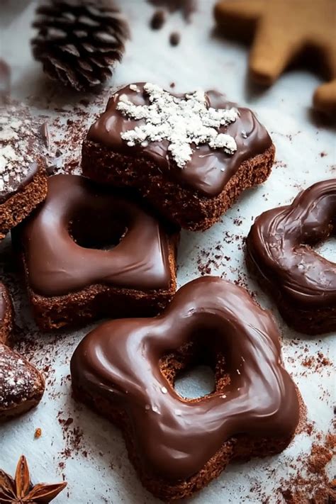 Schokolierte Lebkuchen, vegane Nusslebkuchen und Walnuss-Ausstecher auf einer Etagere