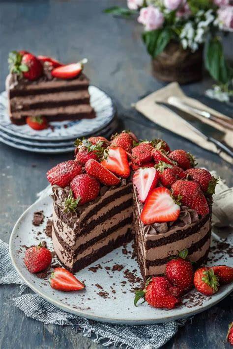 Schokomousse-Torte mit Schokoladendekor