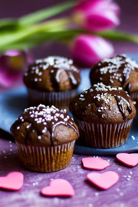 Schokomuffins mit Frosting und bunten Toppings