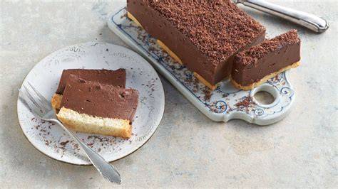 Schokopudding Kuchen aufgeschnitten