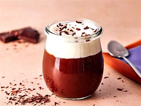 Schokopudding mit Himbeeren und Sahne