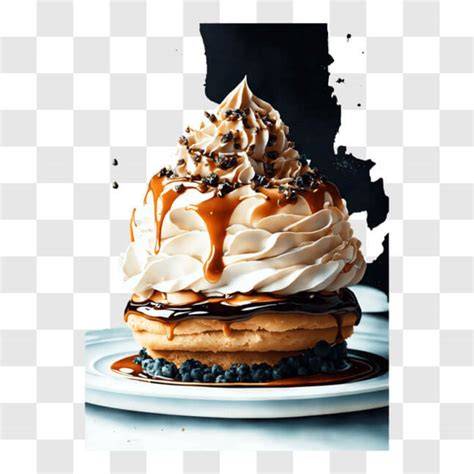 Schokosirup auf Kaffee und Dessert, verschiedene Anwendungen