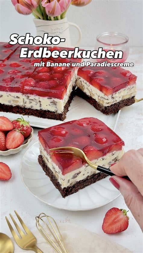 Schritt-für-Schritt Infografik: Schoko-Erdbeer-Kuchen im Thermomix - Teig, Creme, Belag