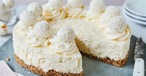 Schritt-für-Schritt Infografik: Zubereitung der Raffaello Torte ohne Backen