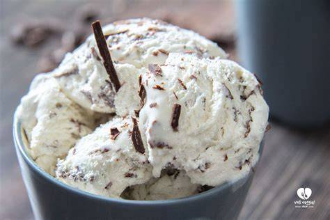 Schritt-für-Schritt Stracciatella-Eis aus der Trisa Eismaschine mit Zutatenbild