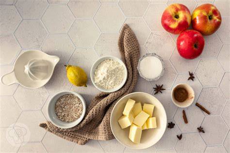 Schritt-für-Schritt-Anleitung veganer Apfelkuchenteig mit Zutaten