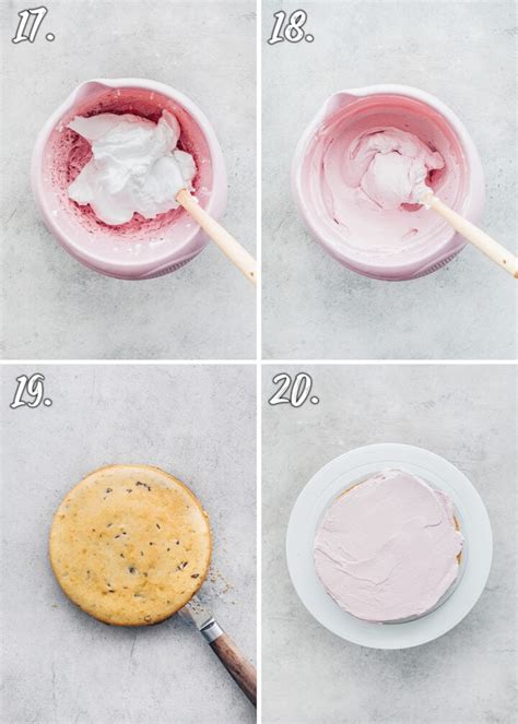 Schritt-für-Schritt-Fotos: Biskuit schneiden, Creme anrühren, Torte schichten