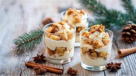 Schritt-für-Schritt-Illustration der Schicht-Pudding-Bratapfel-Desserts