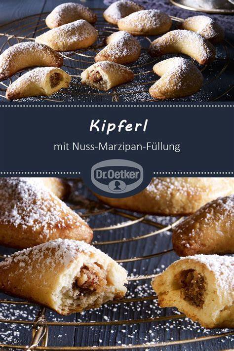 Schritt-für-Schritt-Infografik: Kipferl mit Nuss-Marzipan-Füllung