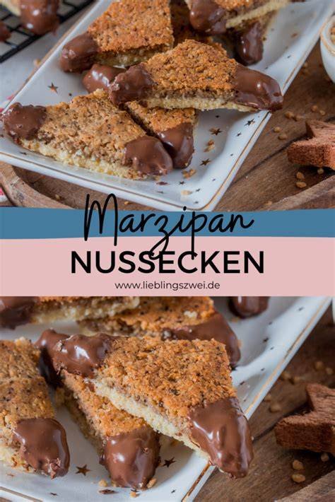 Schritt-für-Schritt-Infografik: Marzipan Nussecken Zubereitung