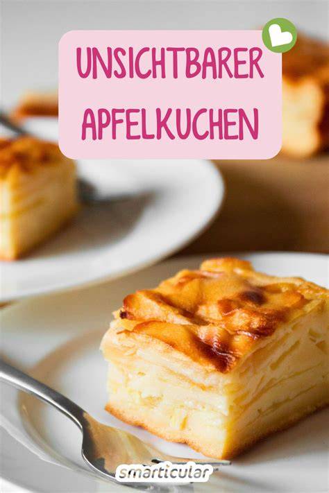 Schritt-für-Schritt-Infografik: Unsichtbarer Apfelkuchen