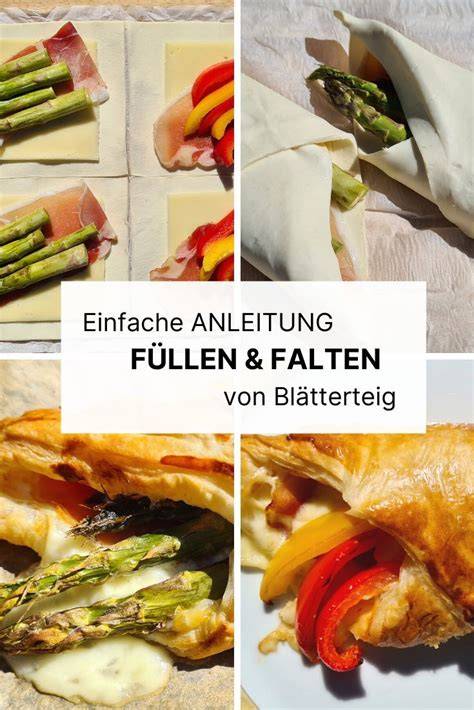 Schrittbild: Füllen und Falten von Marzipan-Aprikosen-Taschen