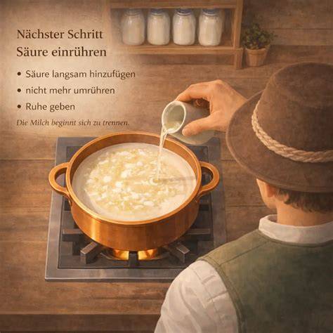 Schrittbild: Götterspeise wird in Frischkäse eingerührt