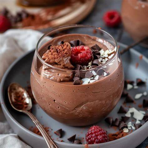 Schritte: Schokolade schmelzen, Sahne schlagen, Mousse schichten