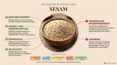 Schrittfolge als Infografik: Schneiden, Einwickeln, Bestreichen, Sesam, Backen