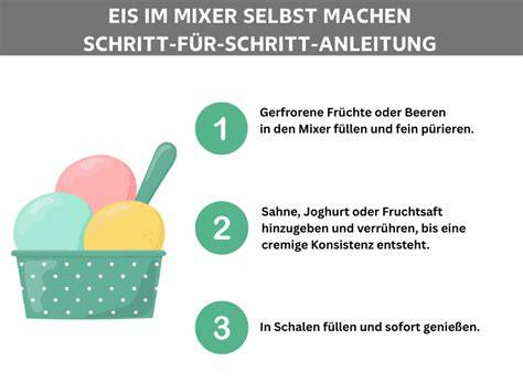 Schrittsequenz: Pürieren, Basis erhitzen, in Eismaschine füllen