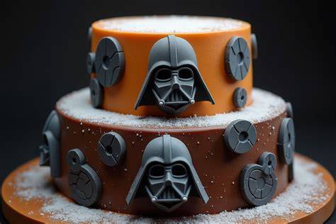 Schrittweise Dekoration und Aufbau der Torte mit Star Wars Elementen
