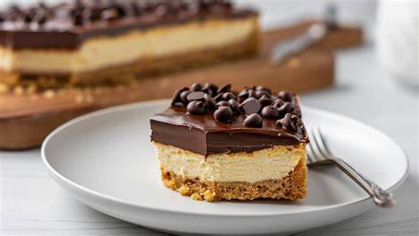 Schrittweise Zubereitung: Keksboden, Creme, Ganache