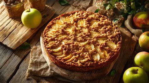 Schrittweise Zubereitung von Apfelkuchen mit Streuseln